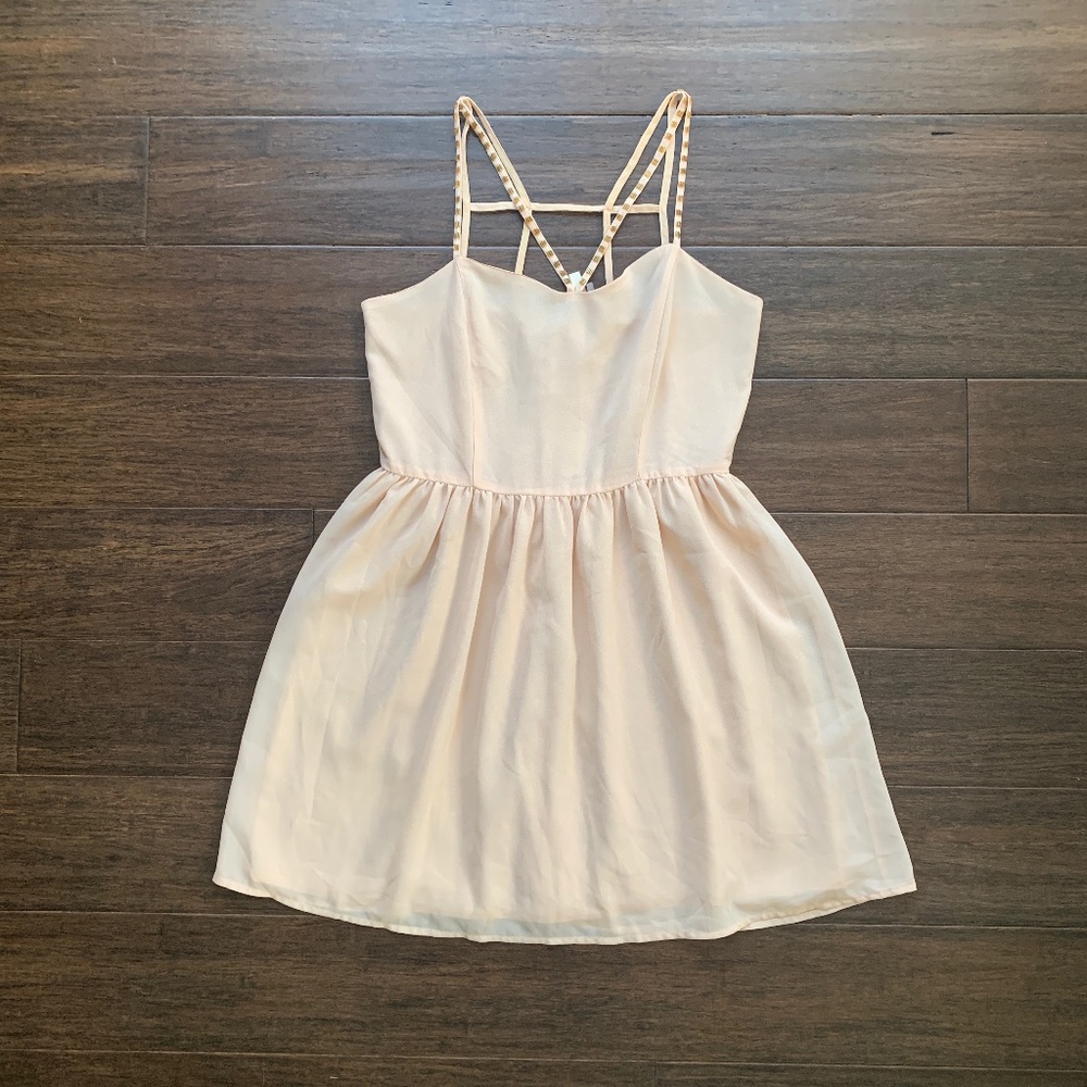 Strappy Peach Mini Dress